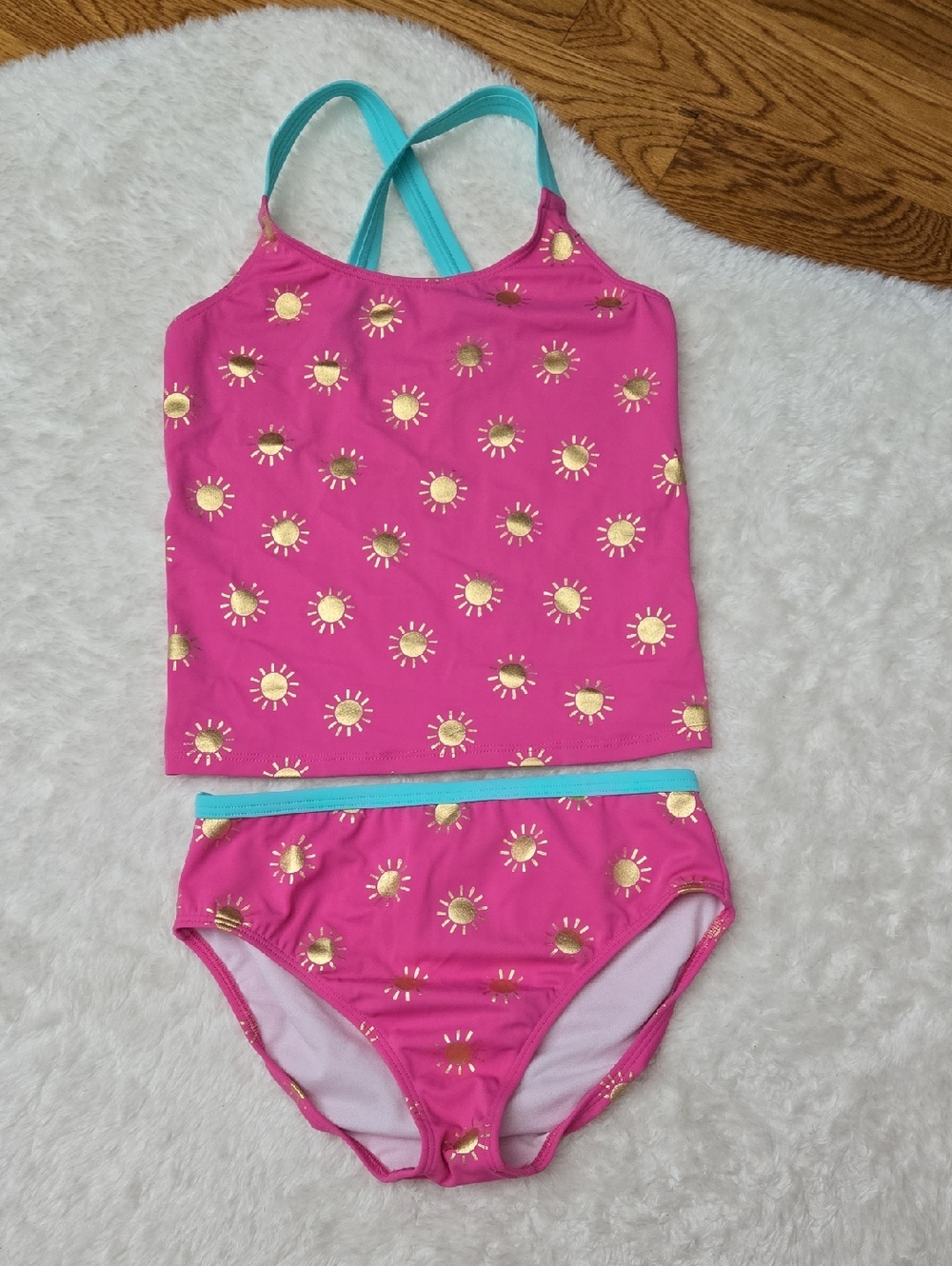 Boden Pink/Gold Swimsuit, Girls Size 11-12Y